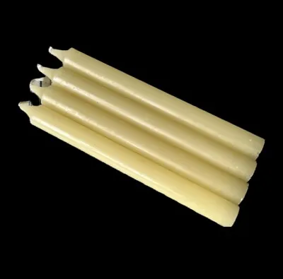 4 X NATURAL WAX Straight Pillar CHURCH Cathedral CANDLES New CHRISTMAS • £3.99