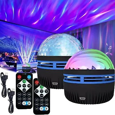 2Pcs 2 In 1 Northern Lights And Ocean Wave Projector Remote Control Party Decors • £4.99