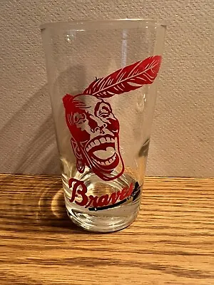 1957 Milwaukee Braves World Champions Peanut Head Screaming Indian Glass • $59.99