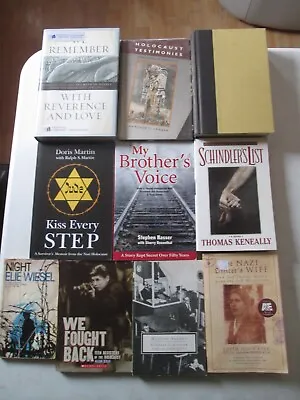 LOT OF 10 BOOKS On The HOLOCAUST WWII Jews Jewish History Resistance Testimonies • $34.19