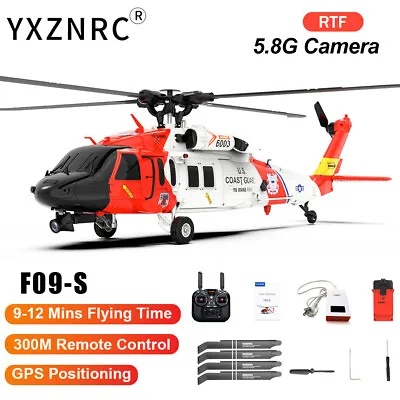 YXZNRC RC Helicopter F09-S 2.4G 6CH Gyro GPS Dual Brushless Motor Remote Control • $514.34