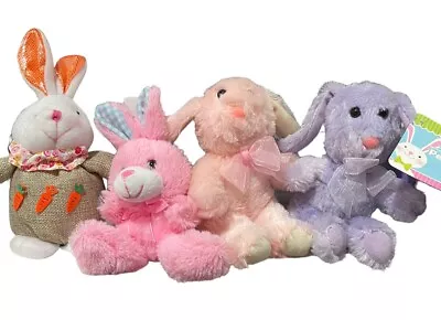 Easter Plush Stuffed Animals Lot Of 4 Bunnies SMALL (approx. 4 In) • $7.95