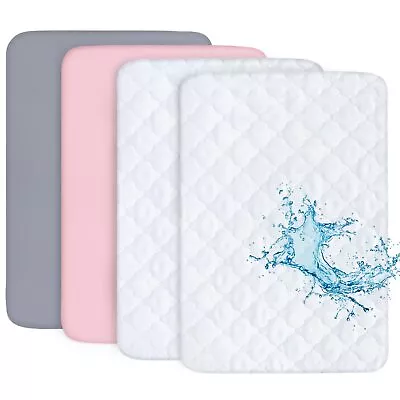 Pack N Play Sheets And Waterproof Mattress Protector Grey&Pink Breathable ... • $40.56