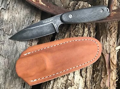 Bradford Guardian 3.5 Sabre Grind Nimbus M390 Carbon Fiber Handle Leather Sheath • $200