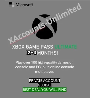 $95 • Buy 🔥XBOX GAME PASS ULTIMATE 12+3 Months | NO RENEWAL NEEDED✅GLOBAL | READ BELOW