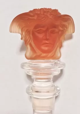  Signed Rosenthal Versace   MEDUSA  Tangerine Frosted Crystal Bottle Stopper  • $55