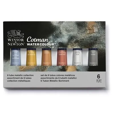 Winsor & Newton Cotman Watercolour Metallic Paint Set 6 X 8ml • £15.99