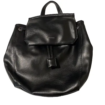 MATT And NAT Backpack Purse Black Vegan Leather Multiple Compartments • $32.99