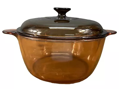 CorningWare Visions 4.5L Dutch Oven Stock Pot With Pyrex Lid  Vintage  T1084 • $59