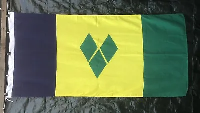Large St Vincent & The Grenadines Flag 6'x3’ Sewn Cotton London 2012 Olympics • £55