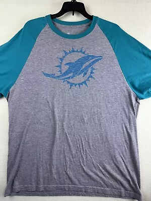 Nike Miami Dolphins T Shirt Gray/Turquoise Short Sleeve Mens XXL • $12.99