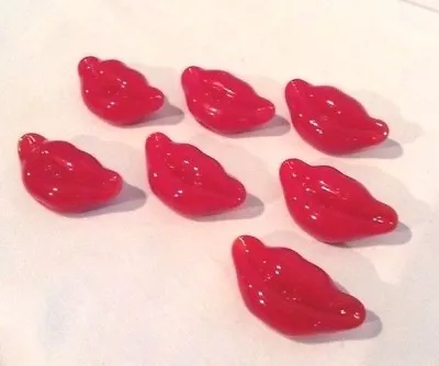 Glass Lips Lot Of 7 Global Village Glass 1 5/8  X 7/8  X 1/2   Red $22.99 • $22.99