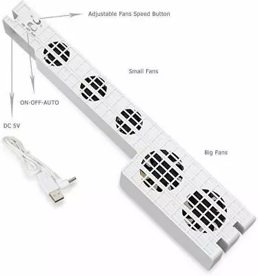 $61.37 • Buy 5-Fan Super Turbo Temperature Control Cooling Fan For Sony PS4 Pro Console-White