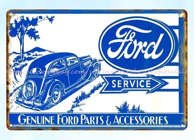 Ford Service Car Auto Repair Parts Accessories Metal Tin Sign Dorm Room Wall Art • $18.89