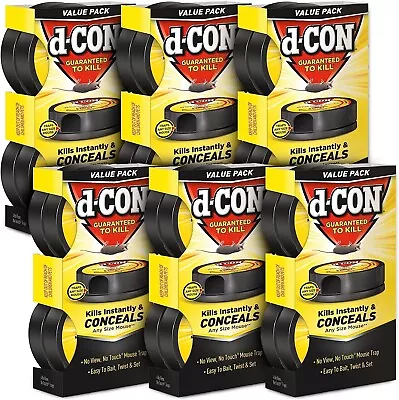 Lot Of 6 D-CON Guaranteed To Kill  No View No Touch Mouse Trap - 2 Count  NEW • $10.97