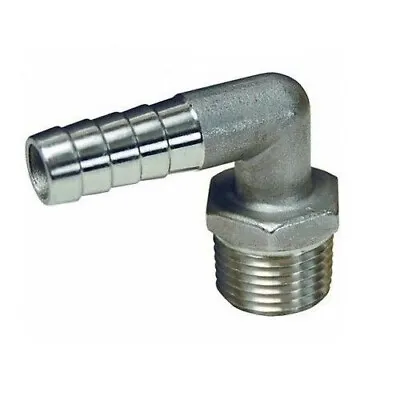 1/2  ID Hose X 1/2  NPT Thread Elbow 90 Stainless Steel 304 Barbed Fitting • $9.49