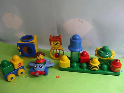 (RBU3/1) LEGO Duplo Primo Baby Set Rattle Figurine Stones Frog Plate Aeroplane • $57.89