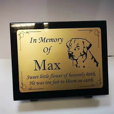 Personalised Dog Pet Memorial Grave Stone Plaque Marker Black Marble Labrador • £45