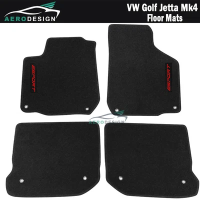 $57.99 • Buy Fits 99-05 VW Golf Jetta Black Floor Mats Carpet Nylon Front Rear With SPORT