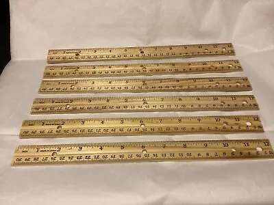 Lot Of (6) Wexford Wooden Rulers With Metal Edges  • $11.65