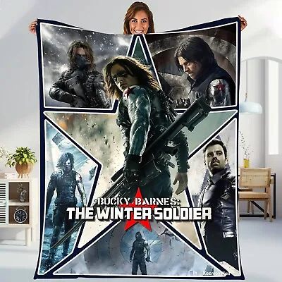 Captain America Civil War Blanket  Bucky Barnes 1917 Blanket  Winter Soldier Win • £75.98