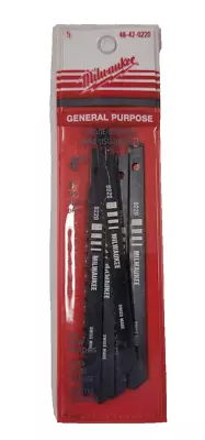 Milwaukee 48-42-0220 Jig Saw Blade Pack Of 5 4  U-Shank General Purpose 8 TPI • $9.99