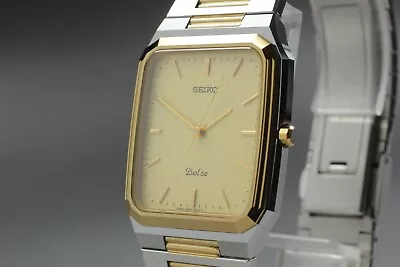 **NEAR MINT** Vintage SEIKO Dolce 5E31-5B0A Quartz Gold Dial Tungsten Mens Watch • $169.99