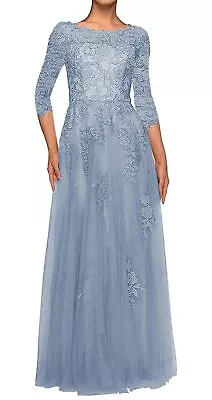 Mother Of The Bride Dresses Long Evening Formal Dress Lace Applique 3/4 Sleev... • $218.09