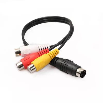 4 Pin S Video To 3 RCA Female TV Adapter Cable Works With All VGA With S Video • $3.89