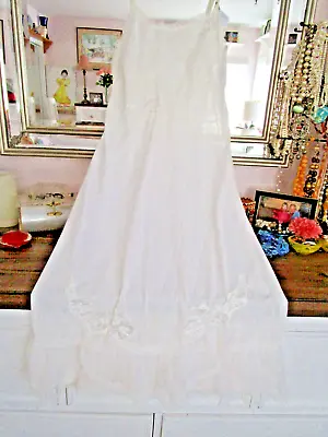 FANCY VINTAGE Dress Slip FIT RITE Lots LACE CHIFFON HEM~ LINGERIE 50s 32 Bust S • $69