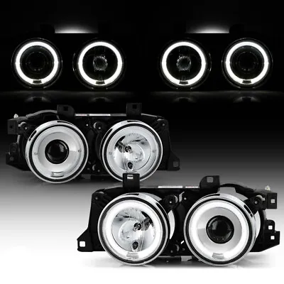 89-95 BMW E34 M5/530/540/750 Angel Eye Projector Chrome LED Headlight Lamp L+R • $175.80