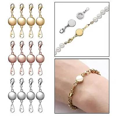 12 Pieces Magnetic Clasp Necklace Closures Bracelet Converter 3 Colors • £10.08