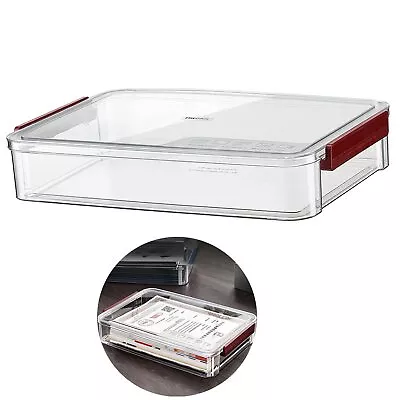 Clear File Storage Box With Lids Plastic Magazine Holder Stackable Project ... • $34.32