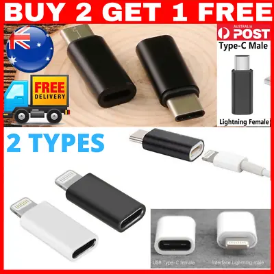 Iphone To Type C Adapter Type C To Iphone Coverter Usb C Male To Female 8 Pin • $4.95