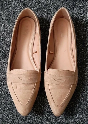 £6.75 • Buy Flat Shoes Pointed Pumps Loafer Light Brown Beige Camel Papaya UK Size 4 Matalan