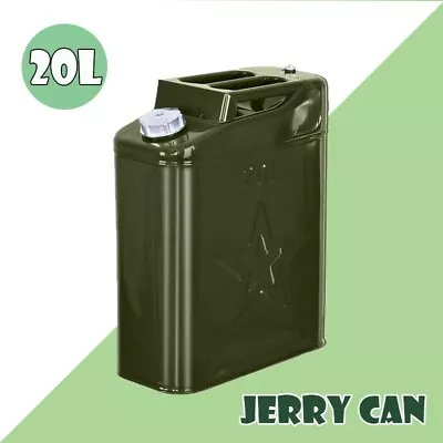 5 Gallon 20L J/erry Can Fuel Steel Tank Military Green Backup Off Road New • $6.66