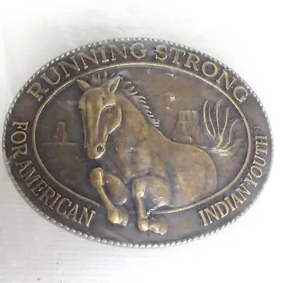 Billy Mills Running Strong For American Indian Youth Belt Buckle 1996 New • $14