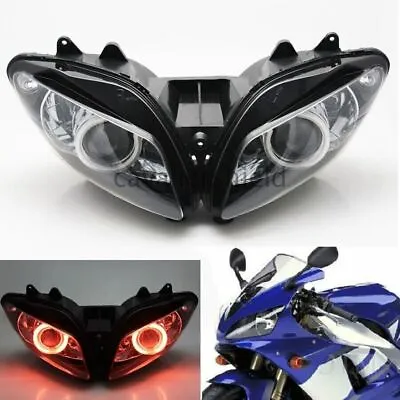 Red Angel Eyes Fully Assembly Headlight Projector HID For Yamaha YZF R1 2000-01 • $332.50