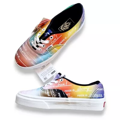 Vans Authentic Pride Sneakers In Rainbow Print Low Top Shoe UK 4 EUR 36.5 US 6.5 • $85