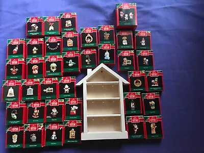 Hallmark 1990 House Shadow Memory Box With Lot Of 38 1992 Miniature Ornaments • $38