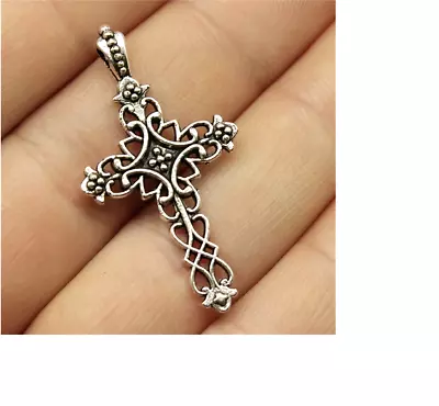 CELTIC FAITH CROSS  IRISH CHRISTIAN Pendant On 20  925 Sterling Silver Necklace • $14.88