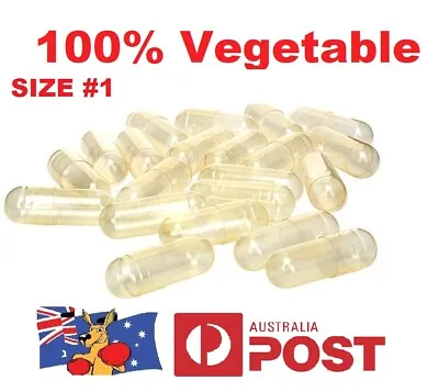 💊 Size 1 Clear Capsules Hard 100% Vegetable No Gelatin Empty Medicine Pill Drug • $2.92