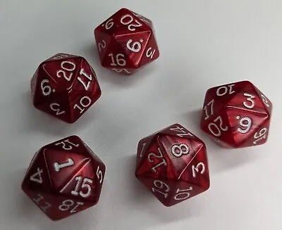 D20 Poly Dice *Premium* (Red Pearlescent) / 20 Sided  RPG D&D DND Maths Games • £8