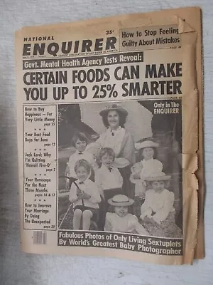 National Enquirer Magazine June 6 1978 Rosenkowitz Sextuplets Jack Lord Tabloid • £14.44