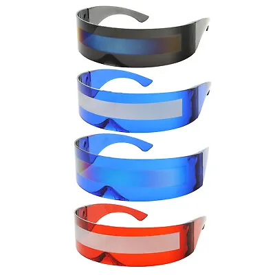 $10.99 • Buy Futuristic Robocop Cyclops Outter Space Robot Shield Sunglasses Mirrored