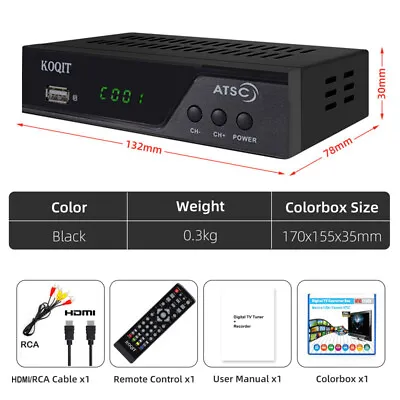 North America Digital Converter Box ATSC Tuner Tv Receiver Decoder Set Top Box • $29.99