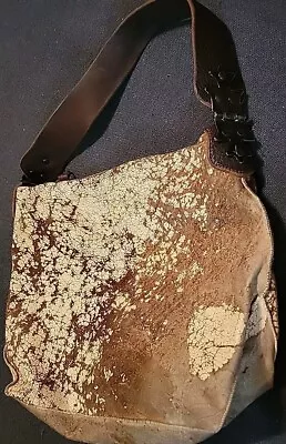 TYLIE MALIBU Large Brown ALL Suede Leather Shoulder Bag Distressed Crackle • $66.50