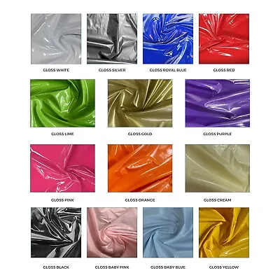 SHINY GLOSS PVC FABRIC Leatherette High Gloss Stretch Sexy Dress Clothing Vinyl • £249.75