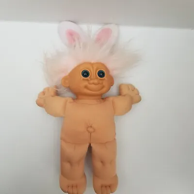 Vintage Russ Berrie Troll Doll Pink Hair Rabbit Ears Soft Body 35cm Large • $39.99