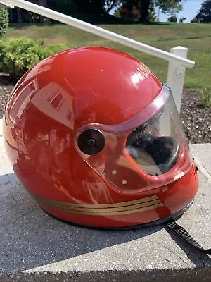 Maxon Motorcycle Helmet Extra-large Red And Gold Stripes With Face Shield • $30
